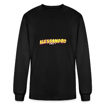 Alessandro Custom Name Comic Book Style Pop Art, - Men's Long Sleeve T-Shirt - black - Front