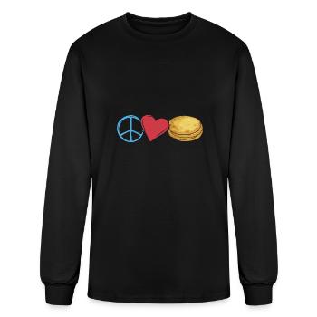 Peace Love Awesome Salvadorian Food For Cheese - Men's Long Sleeve T-Shirt - black - Front