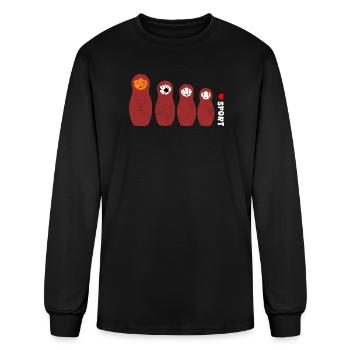 Matryoshka Sports Balls Nesting Dolls - Men's Long Sleeve T-Shirt - black - Front