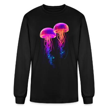 Jellyfish Shoal Sea Beach Meduse Marine Diver - Men's Long Sleeve T-Shirt - black - Front