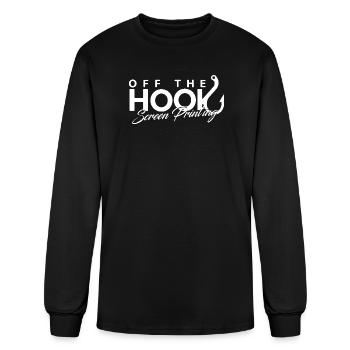 Off The Hook Screen Printing Logo - Men's Long Sleeve T-Shirt - black - Front