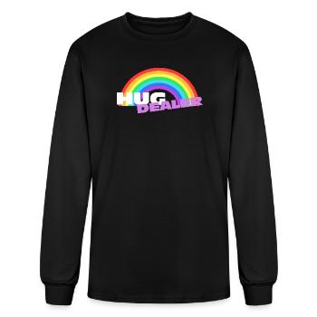 Hug Dealer Sticker: Colorful Rainbow Design - Men's Long Sleeve T-Shirt - black - Front