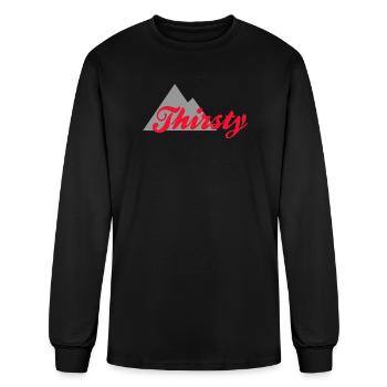 Mountain Peak Thirsty Quote Design - Men's Long Sleeve T-Shirt - black - Front