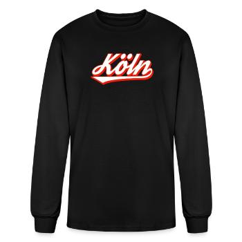 Cologne Script Vintage Logo Tee - Men's Long Sleeve T-Shirt - black - Front