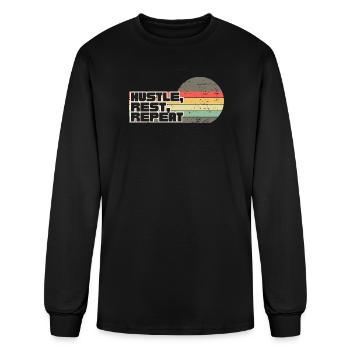 hustle, rest, repeat - Men's Long Sleeve T-Shirt - black - Front