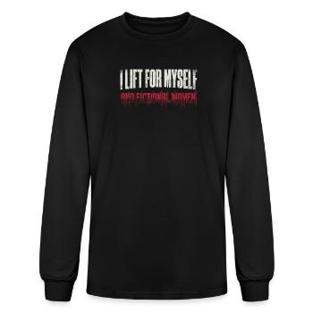 I Lift For Myself and Fictional Women - Men's Long Sleeve T-Shirt - black - Front