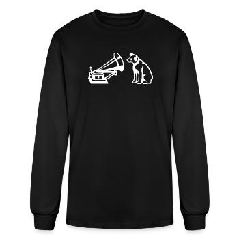 RCA His Master’s Voice Logo White - Men's Long Sleeve T-Shirt - black - Front