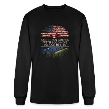 American grown solomon island roots - Men's Long Sleeve T-Shirt - black - Front