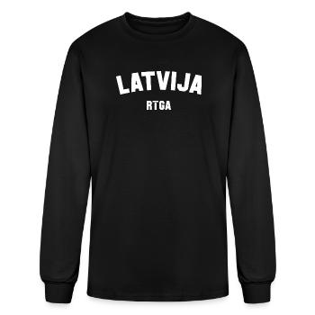 LATVIA RIGA - Men's Long Sleeve T-Shirt - black - Front