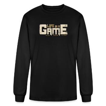 Life Is a Game Vintage Gamer Typography Design - Men's Long Sleeve T-Shirt - black - Front