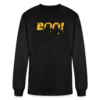 Cute Spooky Typography with Bats & Spiders - Men's Long Sleeve T-Shirt - black - Front