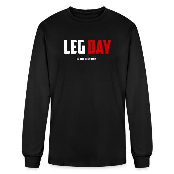 Leg Day Is The Best Day - Men's Long Sleeve T-Shirt - black - Front