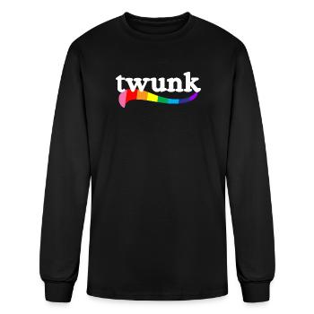 TWUNK Funny Gym Hunk Phrase Bodybuilding - Men's Long Sleeve T-Shirt - black - Front