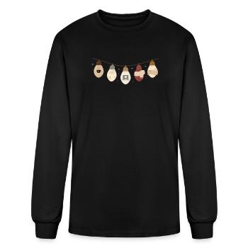 comfy lights winter - Men's Long Sleeve T-Shirt - black - Front