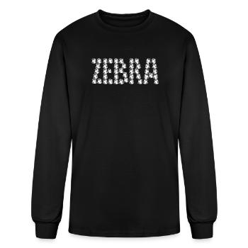 Cartoon zebra typography - Men's Long Sleeve T-Shirt - black - Front