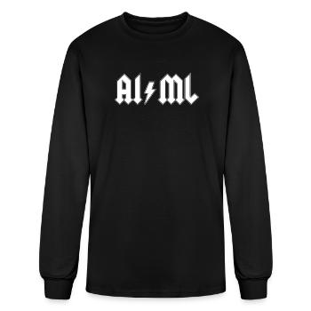 Drôle d’IA Machine d’Intelligence Artificielle ML - T-shirt à manches longues Homme - noir - Devant