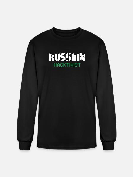 Russian Hacktivist Pixel Design - Men's Long Sleeve T-Shirt - black