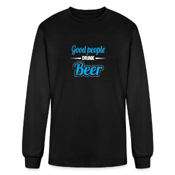 Good people drink beer 09 - Men's Long Sleeve T-Shirt - black - Front
