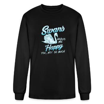 Swan - Men's Long Sleeve T-Shirt - black - Front