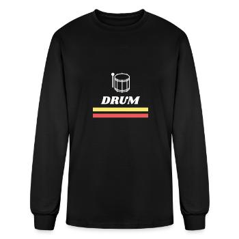 Drum - Men's Long Sleeve T-Shirt - black - Front