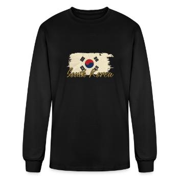 South Korea - Men's Long Sleeve T-Shirt - black - Front