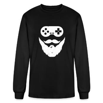 Gamer jeu vidéo niveau nerd ordinateur cadeau giftidea - T-shirt à manches longues Homme - noir - Devant