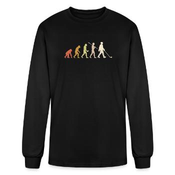Hockey Evolution Funny Hockey Player Gift - Men's Long Sleeve T-Shirt - black - Front