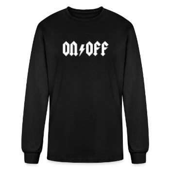Funny Electrician Electrical Engineer ON OFF IT - Men's Long Sleeve T-Shirt - black - Front