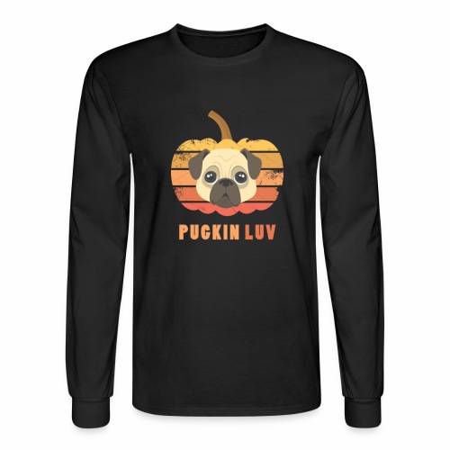 Pugkin Luv Jackolantern Pug Gourd Fleabag Puppy. - Men's Long Sleeve T-Shirt