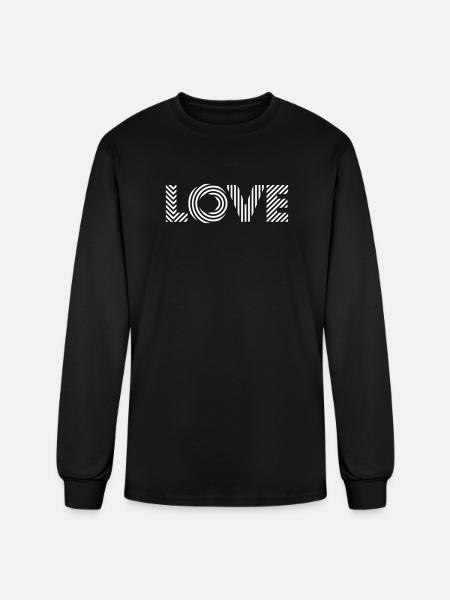 Love Square – Romantic Text Art - Men's Long Sleeve T-Shirt - black