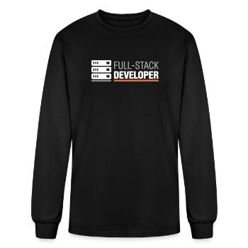 Full Stack Developer Programmer Humor - Men's Long Sleeve T-Shirt - black - Front