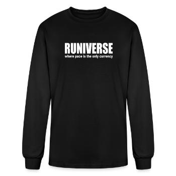 Runiverse Pace Is Currency Running is my Universe - T-shirt à manches longues Homme - noir - Devant