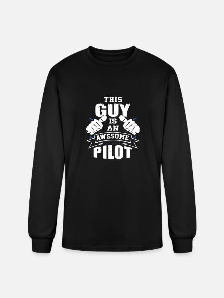 This Guy Is An Awesome Pilot Funny - Men's Long Sleeve T-Shirt - black