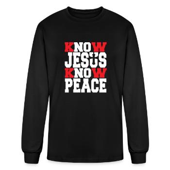 KNOW JESUS KNOW PEACE - Men's Long Sleeve T-Shirt - black - Front