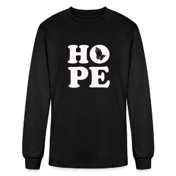 hope praying hands - Men's Long Sleeve T-Shirt - black - Front