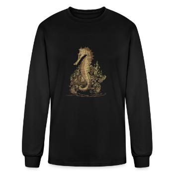Sea Horse Turtle - Men's Long Sleeve T-Shirt - black - Front