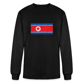 North Korea South Korea flag banner Asia - Men's Long Sleeve T-Shirt - black - Front