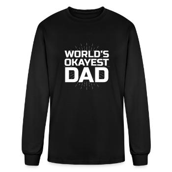 père homme papa fils fille parents enfant - T-shirt à manches longues Homme - noir - Devant