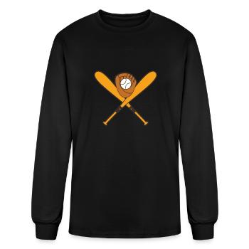 Baseball Bat And Glove - Men's Long Sleeve T-Shirt - black - Front