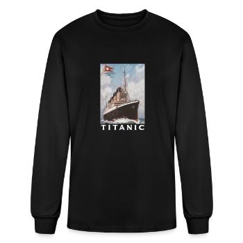 Titanic Ship 1912 Catastrophe maritime dans l'océan Atlantique - T-shirt à manches longues Homme - noir - Devant
