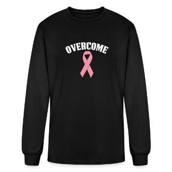 Overcome | Breast Cancer - Men's Long Sleeve T-Shirt - black - Front