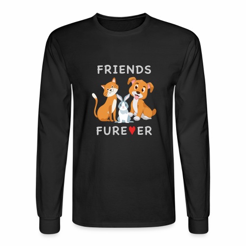 Friends Forever BFF Dog Cat Bunny Rabbit Kids Gift - Men's Long Sleeve T-Shirt