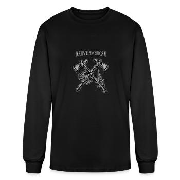 Native American - Men's Long Sleeve T-Shirt - black - Front