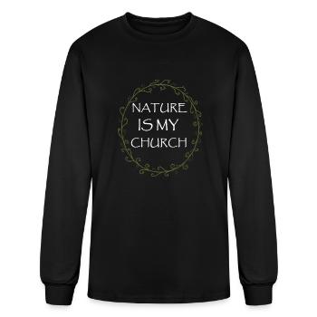 Nature Is My Church Wicca Pagan - Men's Long Sleeve T-Shirt - black - Front