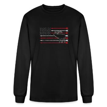 Chemise américaine de chasse d’élan d’indicateur - chasse d’arbalète - T-shirt à manches longues Homme - noir - Devant