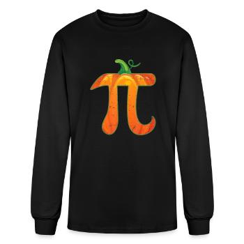 funny pumpkin pi halloween costume math pun gift - Men's Long Sleeve T-Shirt - black - Front
