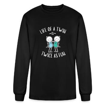 Life Of A Twin Is Twice As Fun - Twin - Men's Long Sleeve T-Shirt - black - Front