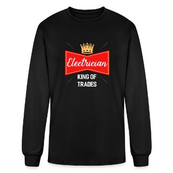 Electrician Electricity Electronics Electric Gift - Men's Long Sleeve T-Shirt - black - Front