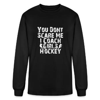 Tu ne me fais pas peur, j'entraîne le hockey pour filles - T-shirt à manches longues Homme - noir - Devant