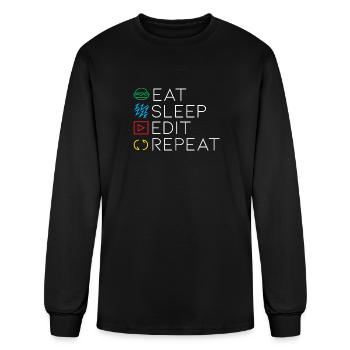 Video Editor Funny - Men's Long Sleeve T-Shirt - black - Front